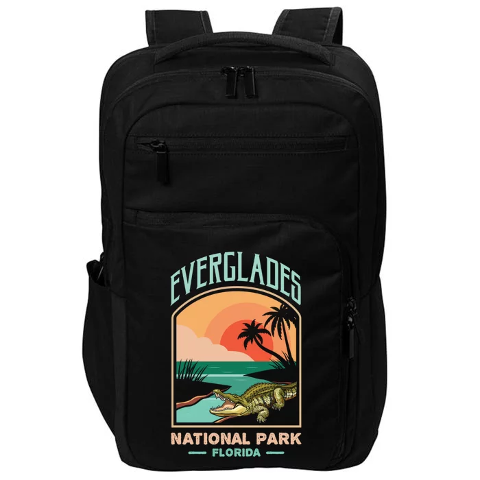 Everglades National Park Us Crocodile Florida Alligators Gift Impact Tech Backpack