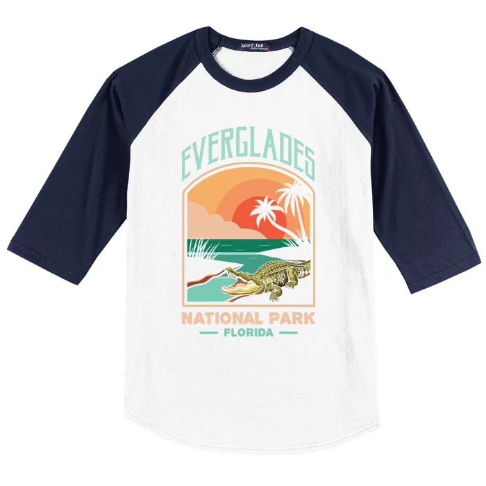 Everglades National Park Us Crocodile Florida Alligators Gift Baseball Sleeve Shirt