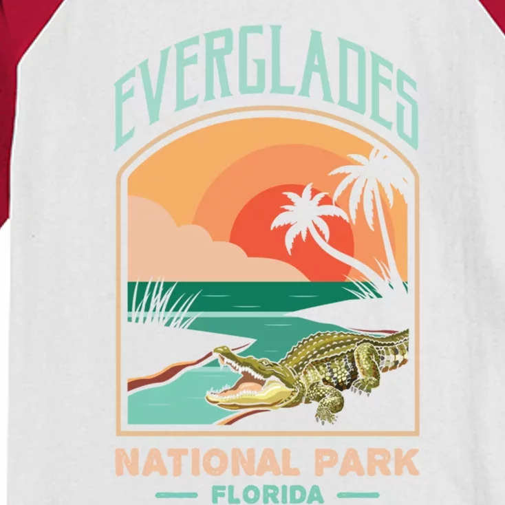 Everglades National Park Us Crocodile Florida Alligators Gift Kids Colorblock Raglan Jersey