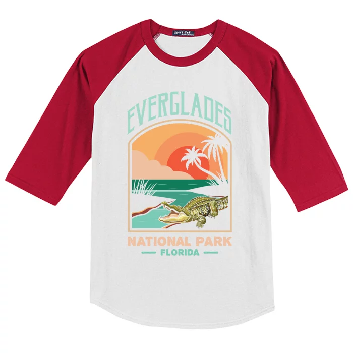 Everglades National Park Us Crocodile Florida Alligators Gift Kids Colorblock Raglan Jersey