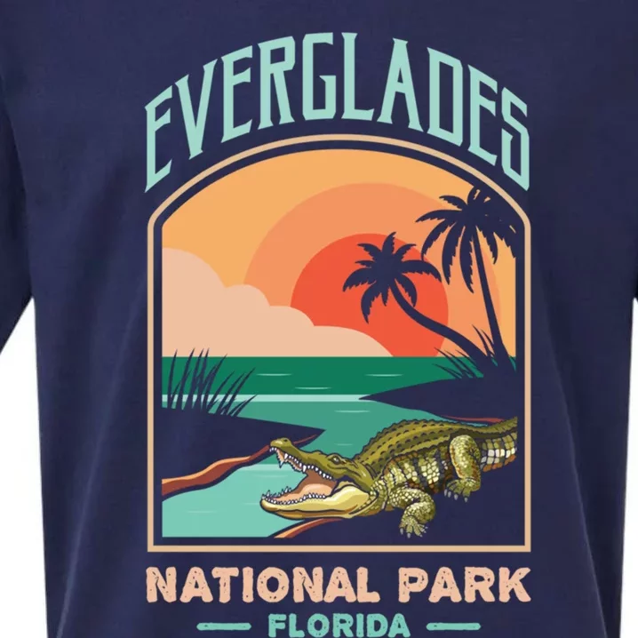 Everglades National Park Us Crocodile Florida Alligators Gift Sueded Cloud Jersey T-Shirt