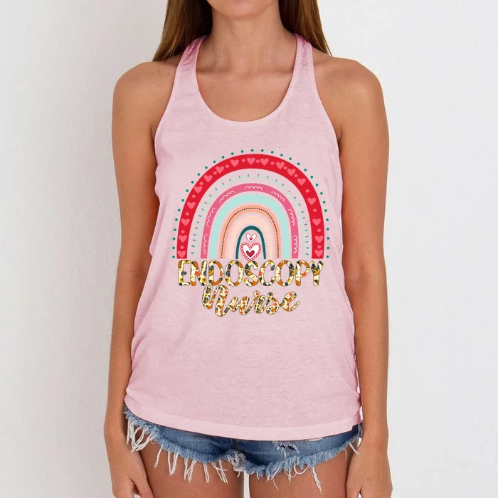 Endoscopy Nurse Rainbow Endoscopy Nurse Team Meaningful Gift Women's Knotted Racerback Tank