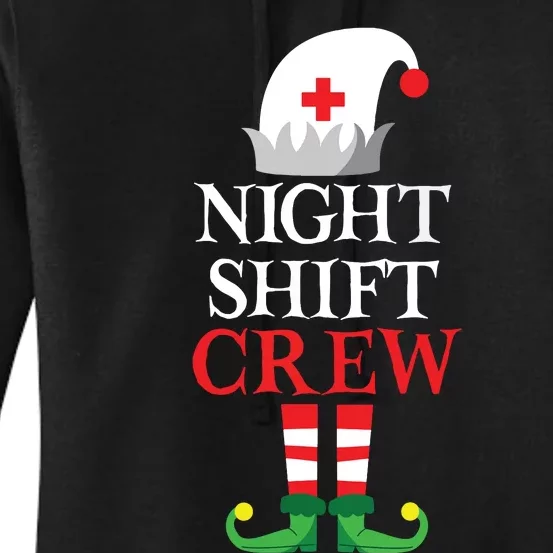 Elf Nursing Shirts Women Christmas Nurse Night Shift Crew Women's Pullover Hoodie