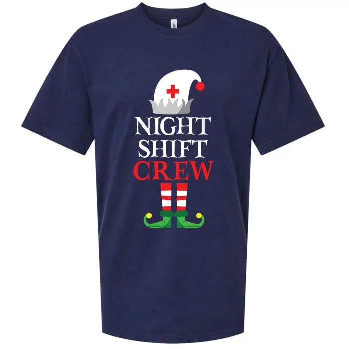 Elf Nursing Shirts Women Christmas Nurse Night Shift Crew Sueded Cloud Jersey T-Shirt