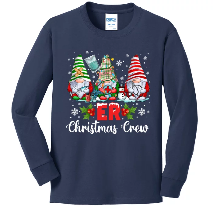 Er Nurse Squad Gnomies Nurse Christmas Gnomes Crew Xmas Kids Long Sleeve Shirt