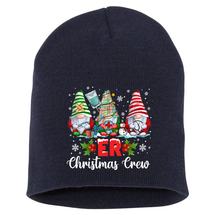 Er Nurse Squad Gnomies Nurse Christmas Gnomes Crew Xmas Short Acrylic Beanie