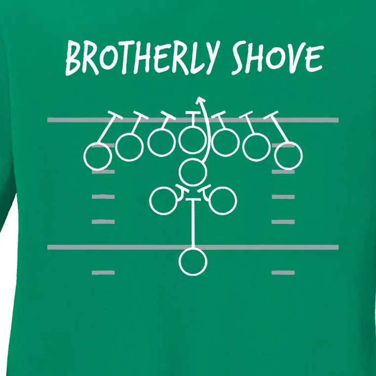 Eagles Nick Sirianni Brotherly Shove Ladies Long Sleeve Shirt