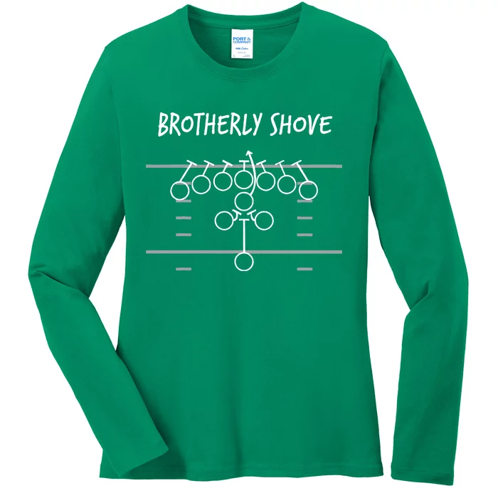 Eagles Nick Sirianni Brotherly Shove Ladies Long Sleeve Shirt