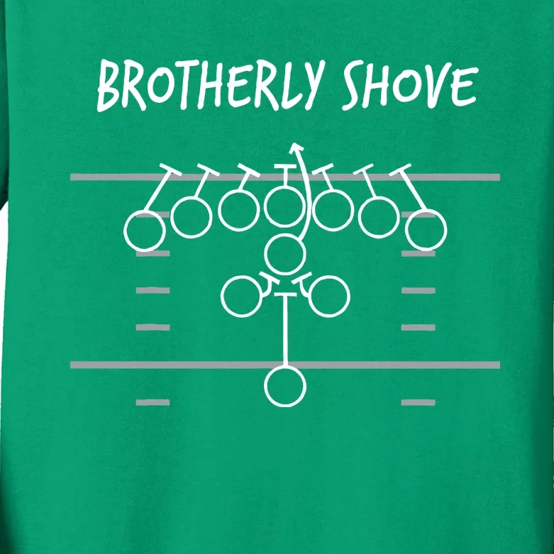 Eagles Nick Sirianni Brotherly Shove Kids Long Sleeve Shirt