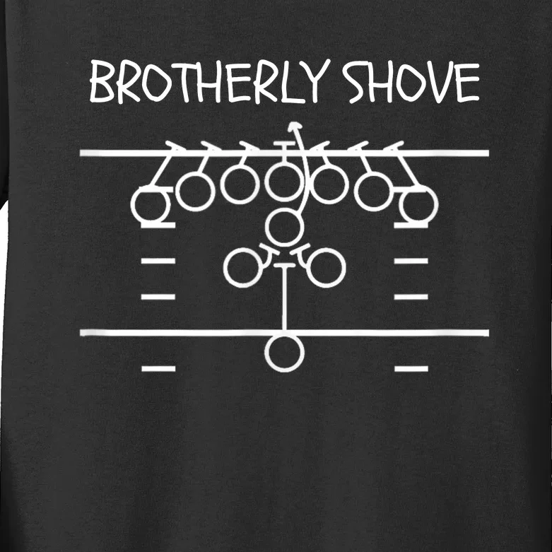 Eagles Nick Sirianni Brotherly Shove Kids Long Sleeve Shirt