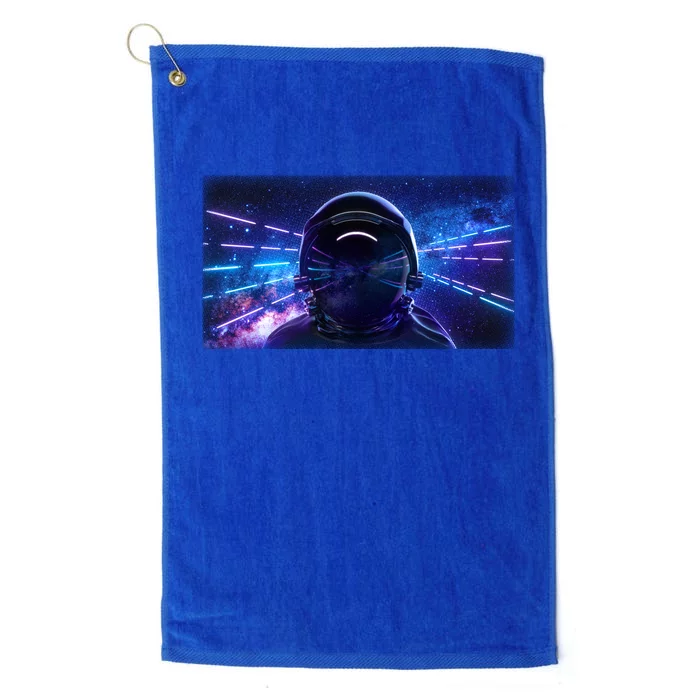 Eighties Neon Space Astronaut Platinum Collection Golf Towel