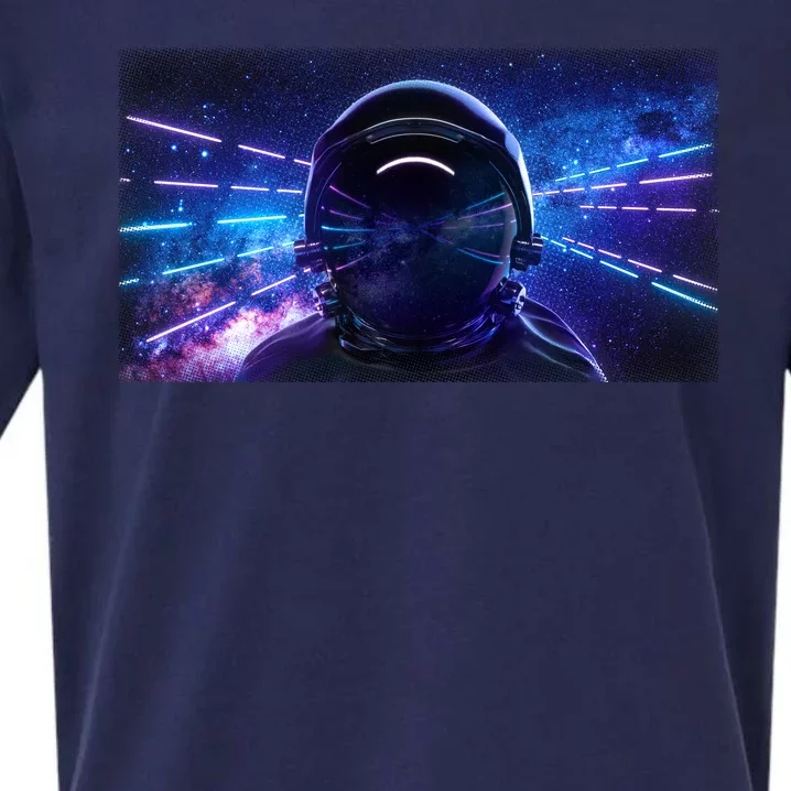 Eighties Neon Space Astronaut Sueded Cloud Jersey T-Shirt