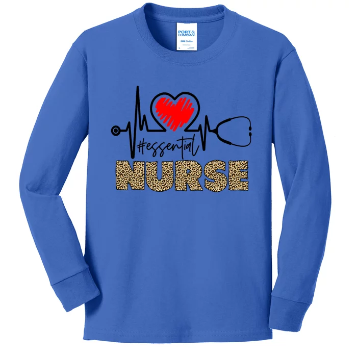 Essential Nurse Stethoscope Heartbeat Valentines Gift Kids Long Sleeve Shirt