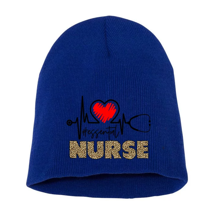 Essential Nurse Stethoscope Heartbeat Valentines Gift Short Acrylic Beanie