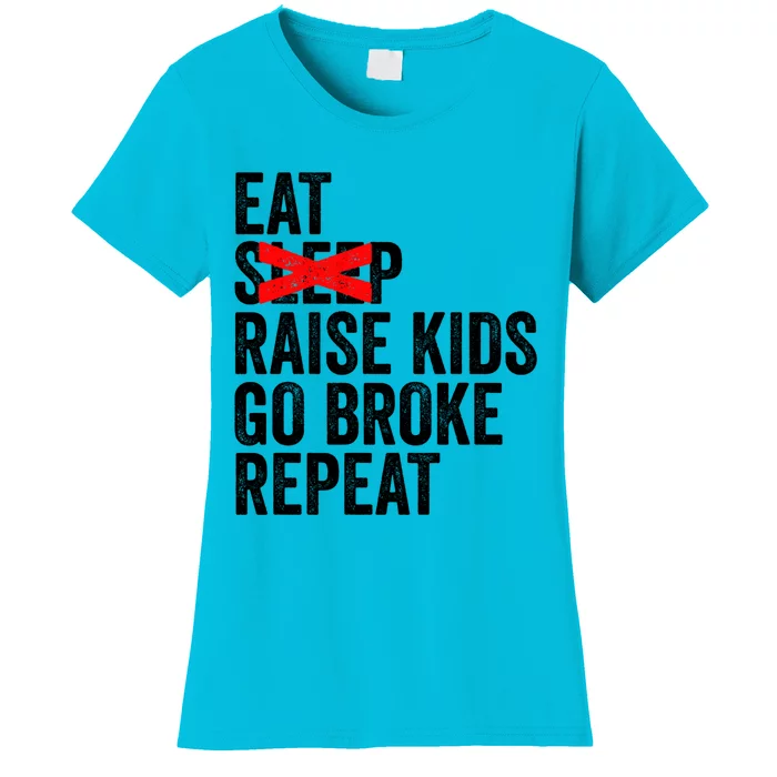 Eat No Sleep Raise Go Broke Repeat Mothers Day Funny Gift Women's T-Shirt