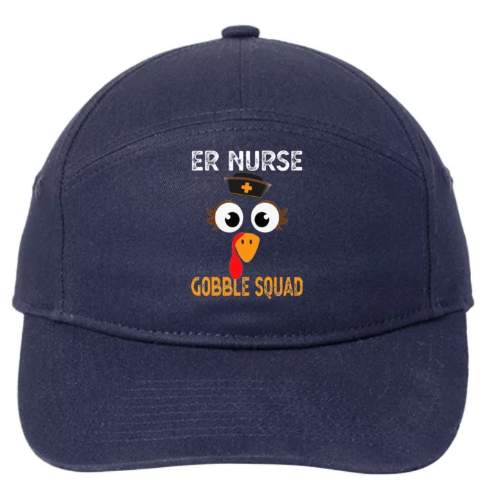 Er Nurse Thanksgiving Gobble Squad Emergency 7-Panel Snapback Hat