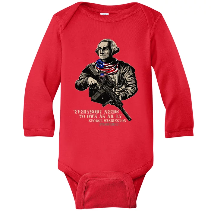 Everybody Needs To Own An Ar15 Quote Classic G.Un Lover Baby Long Sleeve Bodysuit