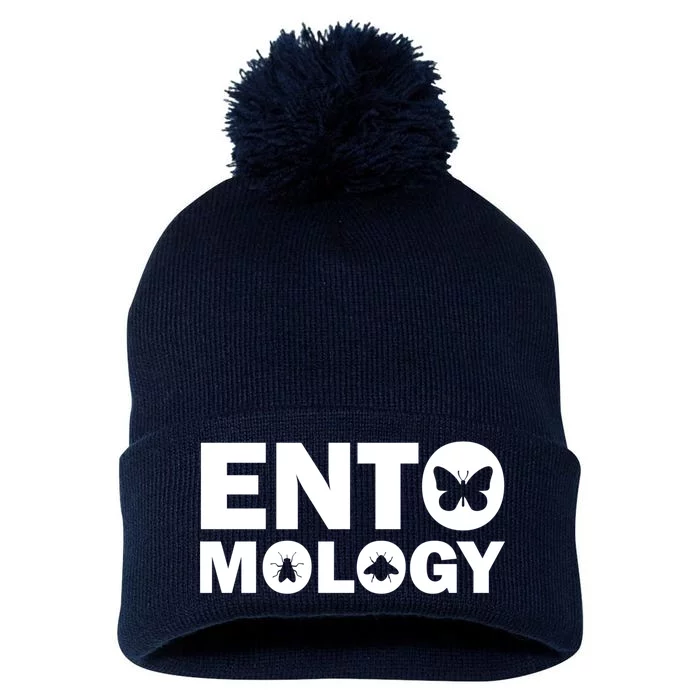 Entomology Logo Pom Pom 12in Knit Beanie