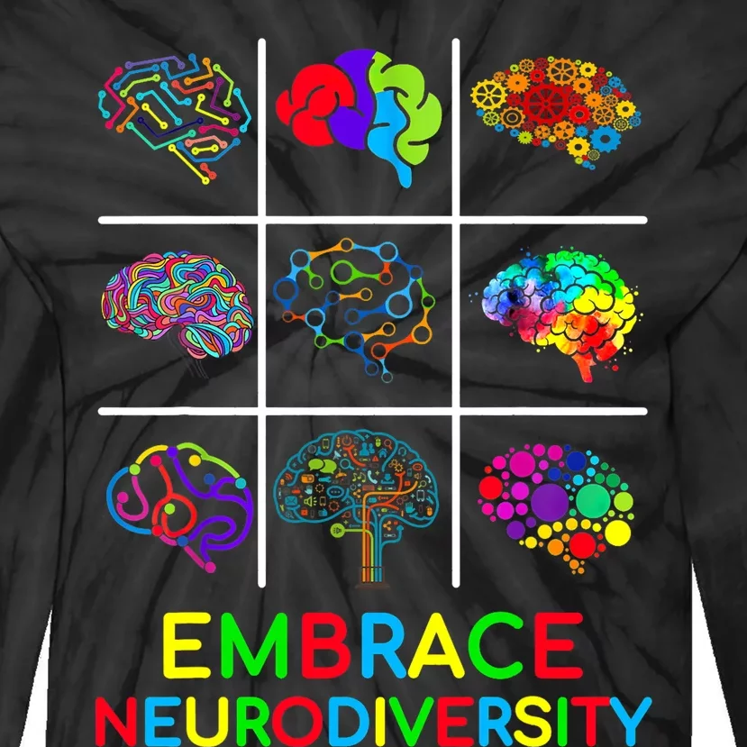 Embrace Neurodiversity Video Game Autism Awareness ASD Tie-Dye Long Sleeve Shirt