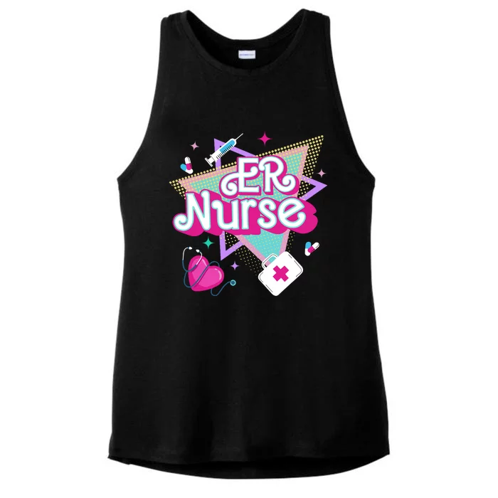 Er Nurse Vintage Ed Emergency Department Nurse Life Wo Ladies Tri-Blend Wicking Tank