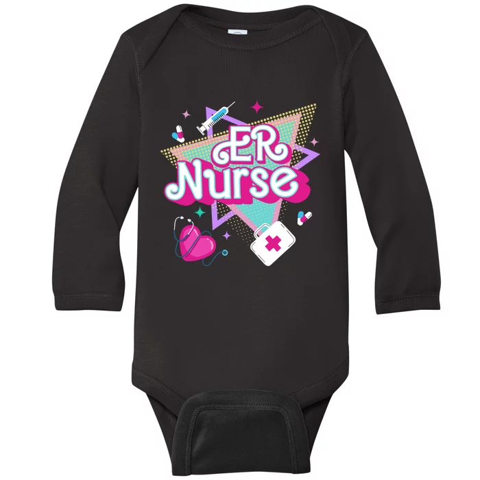 Er Nurse Vintage Ed Emergency Department Nurse Life Wo Baby Long Sleeve Bodysuit