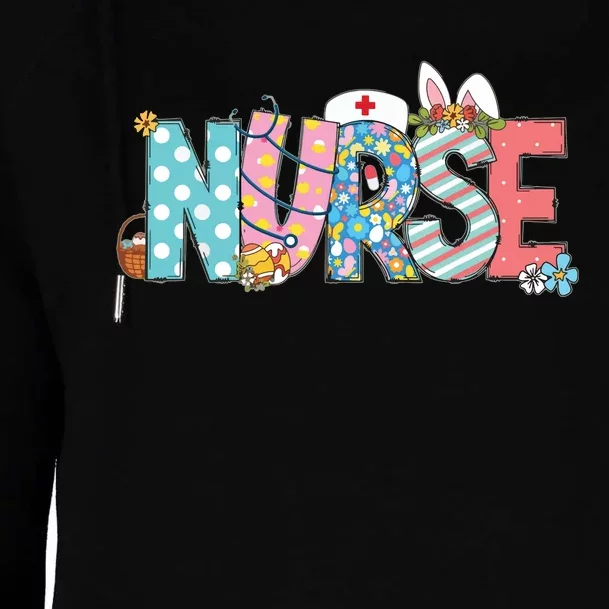 Easter Nurse With Stethoscope And Easter Eggs Nurse Easter Womens Funnel Neck Pullover Hood