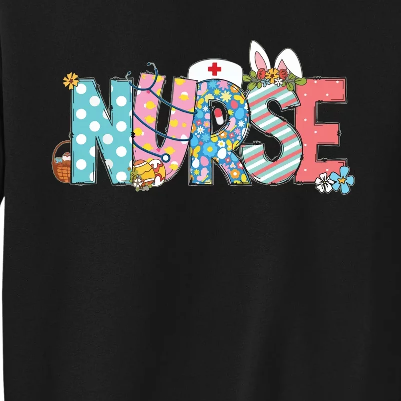 Easter Nurse With Stethoscope And Easter Eggs Nurse Easter Tall Sweatshirt