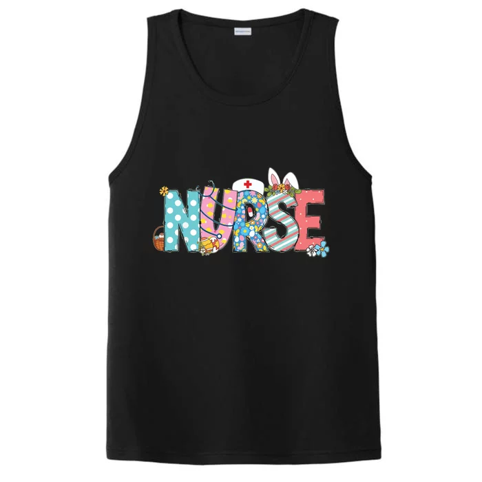 Easter Nurse With Stethoscope And Easter Eggs Nurse Easter Performance Tank