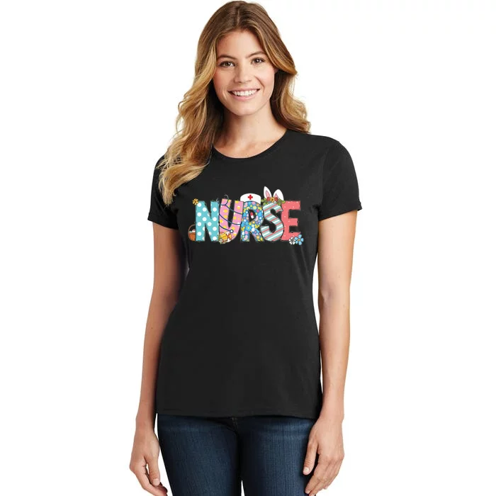 Easter Nurse With Stethoscope And Easter Eggs Nurse Easter Women's T-Shirt