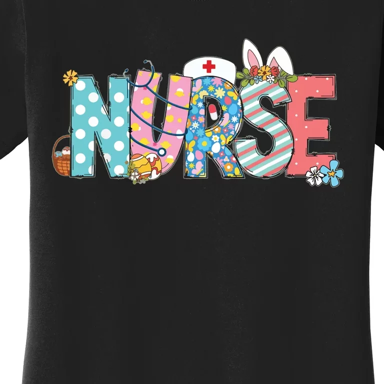 Easter Nurse With Stethoscope And Easter Eggs Nurse Easter Women's T-Shirt