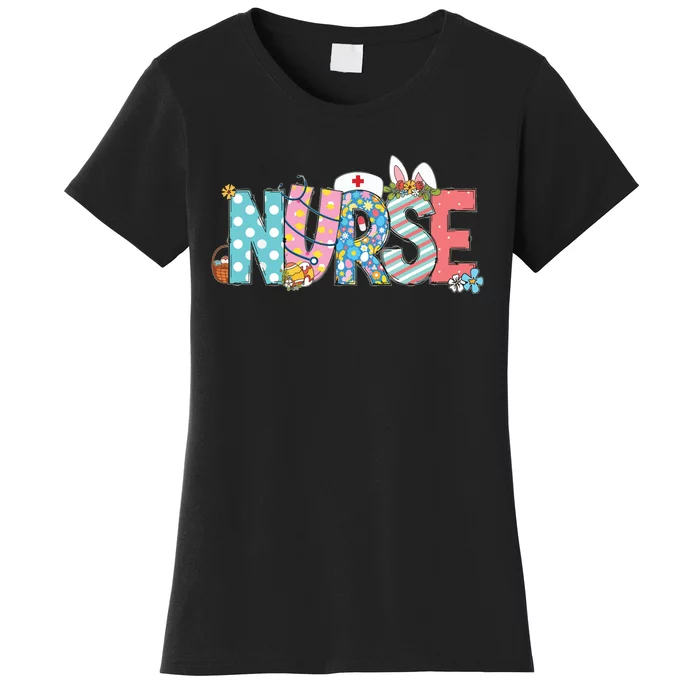 Easter Nurse With Stethoscope And Easter Eggs Nurse Easter Women's T-Shirt