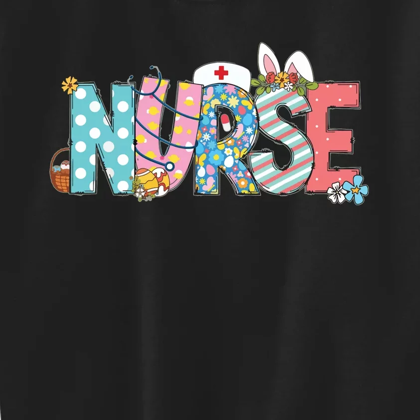 Easter Nurse With Stethoscope And Easter Eggs Nurse Easter Kids Sweatshirt