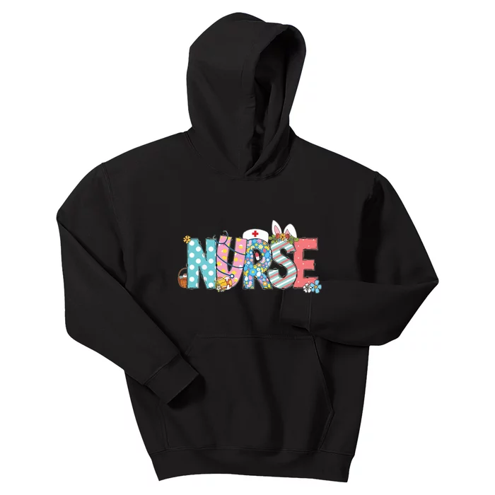 Easter Nurse With Stethoscope And Easter Eggs Nurse Easter Kids Hoodie