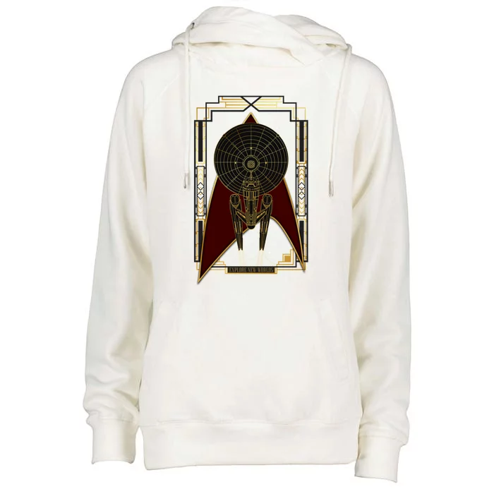 Explore New Worlds Womens Funnel Neck Pullover Hood