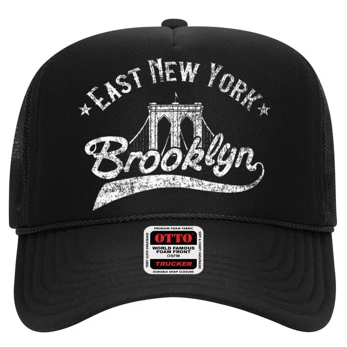 East New York Brooklyn Nyc High Crown Mesh Trucker Hat