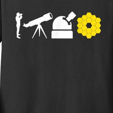 Evolution Of Astronomy Telescopes James Webb Space Telescope Kids Long Sleeve Shirt