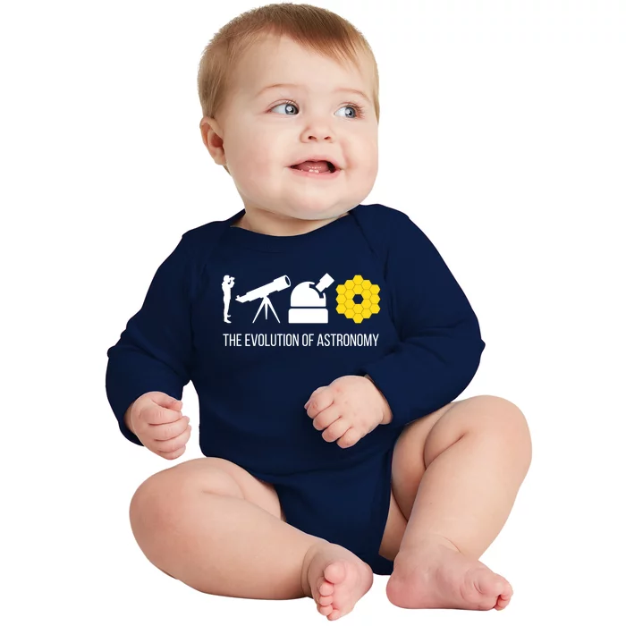 Evolution Of Astronomy Telescope James Webb Space Telescope Gift Baby Long Sleeve Bodysuit