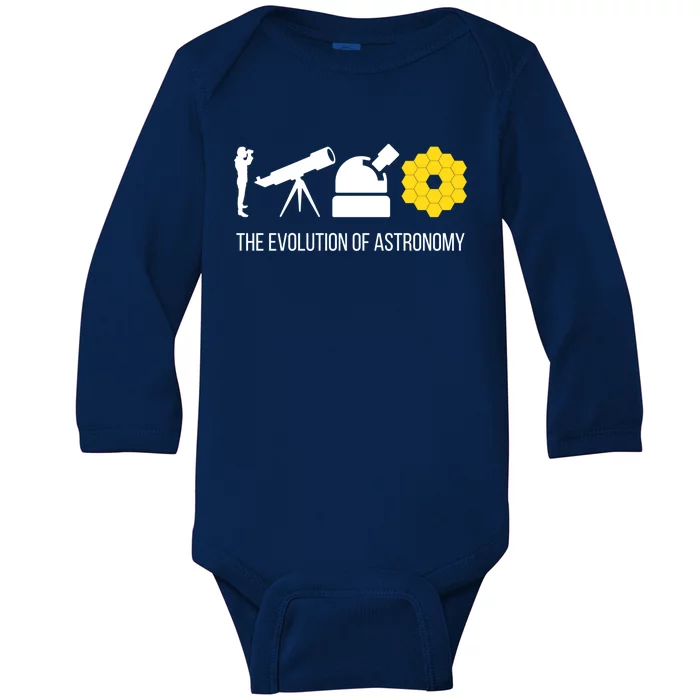 Evolution Of Astronomy Telescope James Webb Space Telescope Gift Baby Long Sleeve Bodysuit