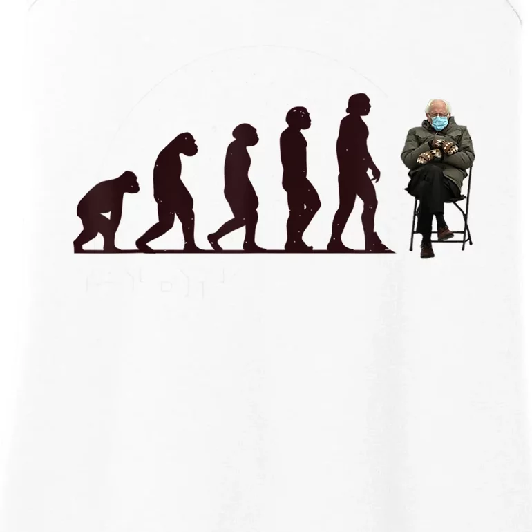 Evolution Of Bernie Sanders Mittens Meme Ladies Essential Tank