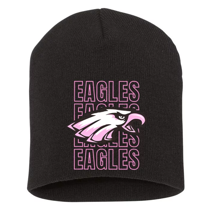 Eagle Out Breast Cancer Awareness Short Acrylic Beanie