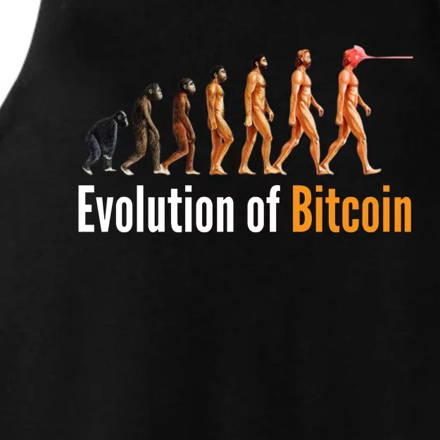 Evolution Of Bitcoin, Ape To Man, Crypto, Cryptocurrency, HODL Bitcoin Ladies Tri-Blend Wicking Tank