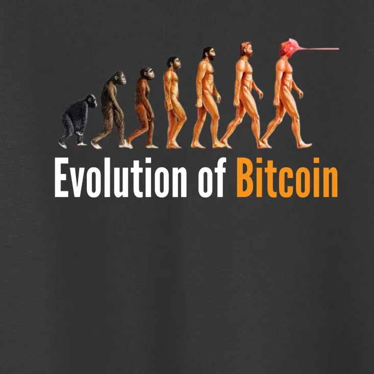 Evolution Of Bitcoin, Ape To Man, Crypto, Cryptocurrency, HODL Bitcoin Toddler T-Shirt