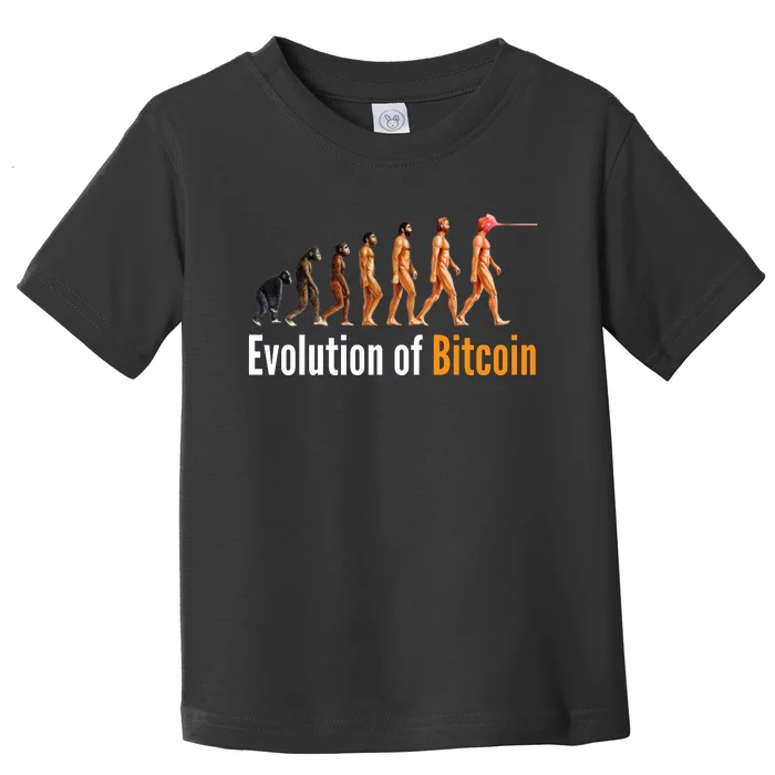 Evolution Of Bitcoin, Ape To Man, Crypto, Cryptocurrency, HODL Bitcoin Toddler T-Shirt