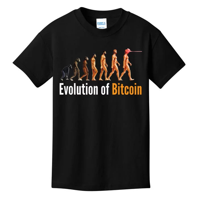 Evolution Of Bitcoin, Ape To Man, Crypto, Cryptocurrency, HODL Bitcoin Kids T-Shirt