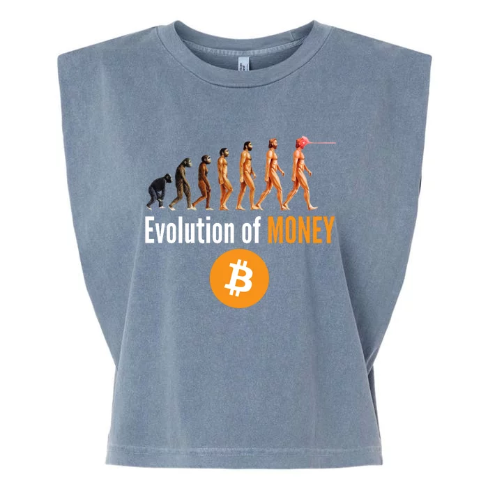 Evolution Of Bitcoin, BTC, Crypto, Cryptocurrency, Blockchain, HODL Bitcoin Garment-Dyed Women's Muscle Tee