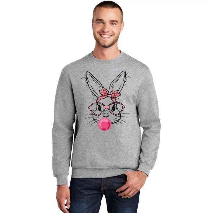 Easter Outfit Bunny Blowing Bubble Gum Gift Sweatshirt