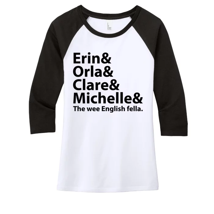 Erin Orla Clare Michelle And The Wee English Fella Women's Tri-Blend 3/4-Sleeve Raglan Shirt