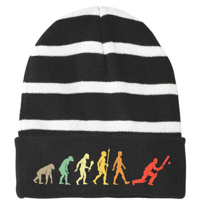 Evolution of Cricket Sports American Cricket Striped Beanie with Solid Band