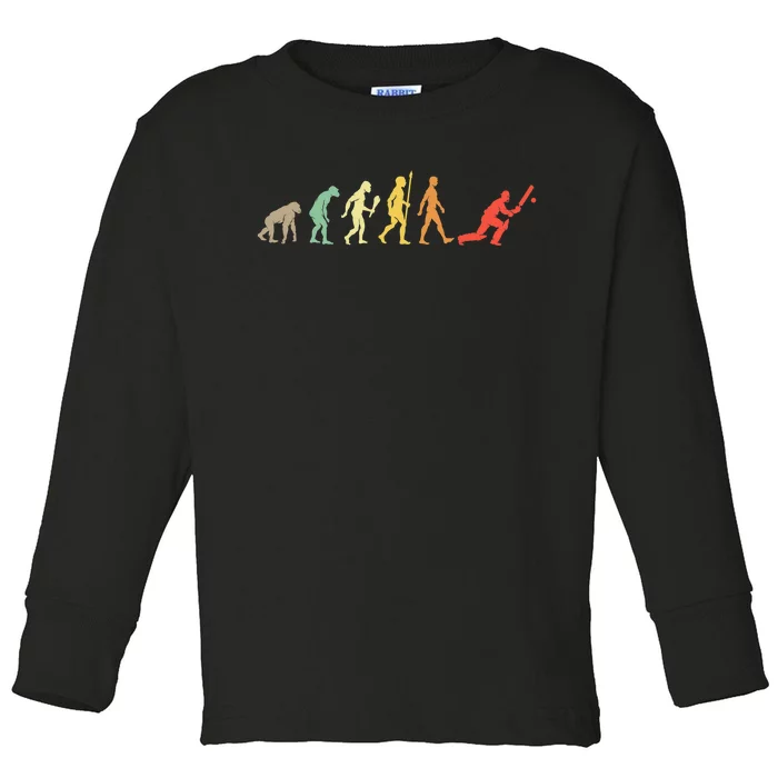 Evolution of Cricket Sports American Cricket Toddler Long Sleeve Shirt