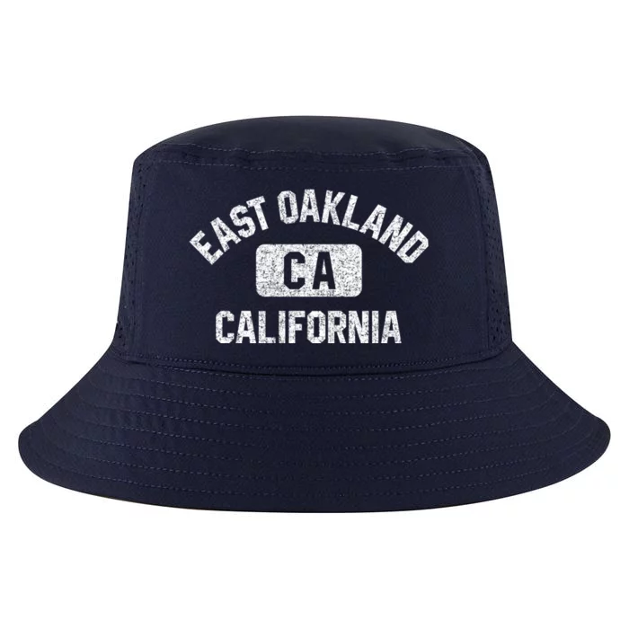 East Oakland Ca California Gym Style Distressed White Print Gift Cool Comfort Performance Bucket Hat